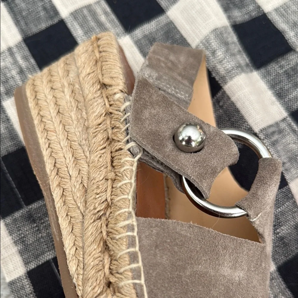 rag & bone Taupe Suede Slingback Espadrille Sandals